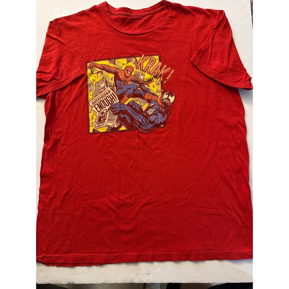 Marvel Comics‎ Spiderman vs Venom Graphic Print Red T-Shirt Superhero Comic